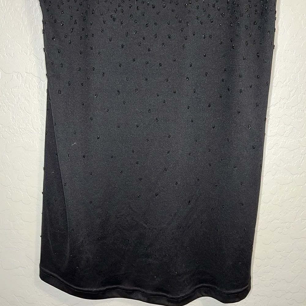 due date Maternity Black Beaded Short Sleeve Dress Size Medium - Picture 5 of 6